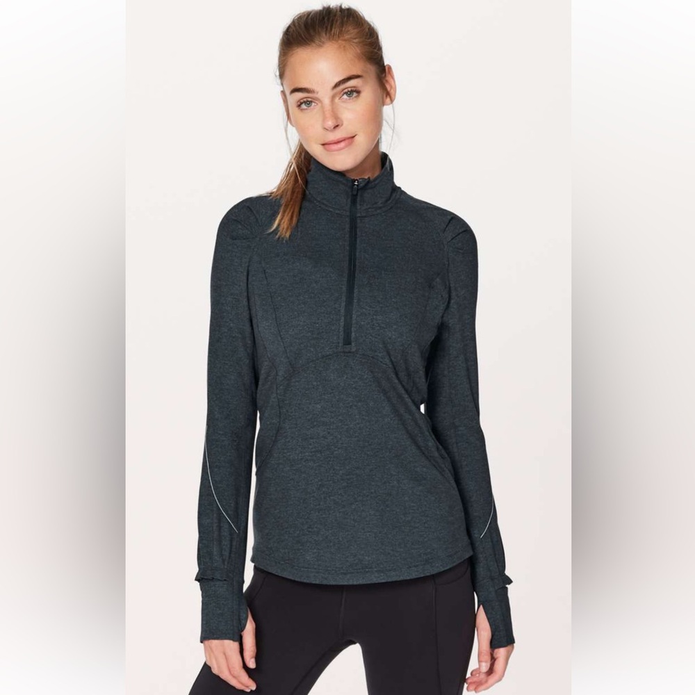 11. Lululemon Extra Mile 1/2 Zip - Heathered Nocturnal Teal / Black
